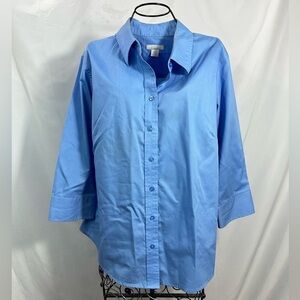 Lady Hathaway blue 3/4 sleeve button down size L